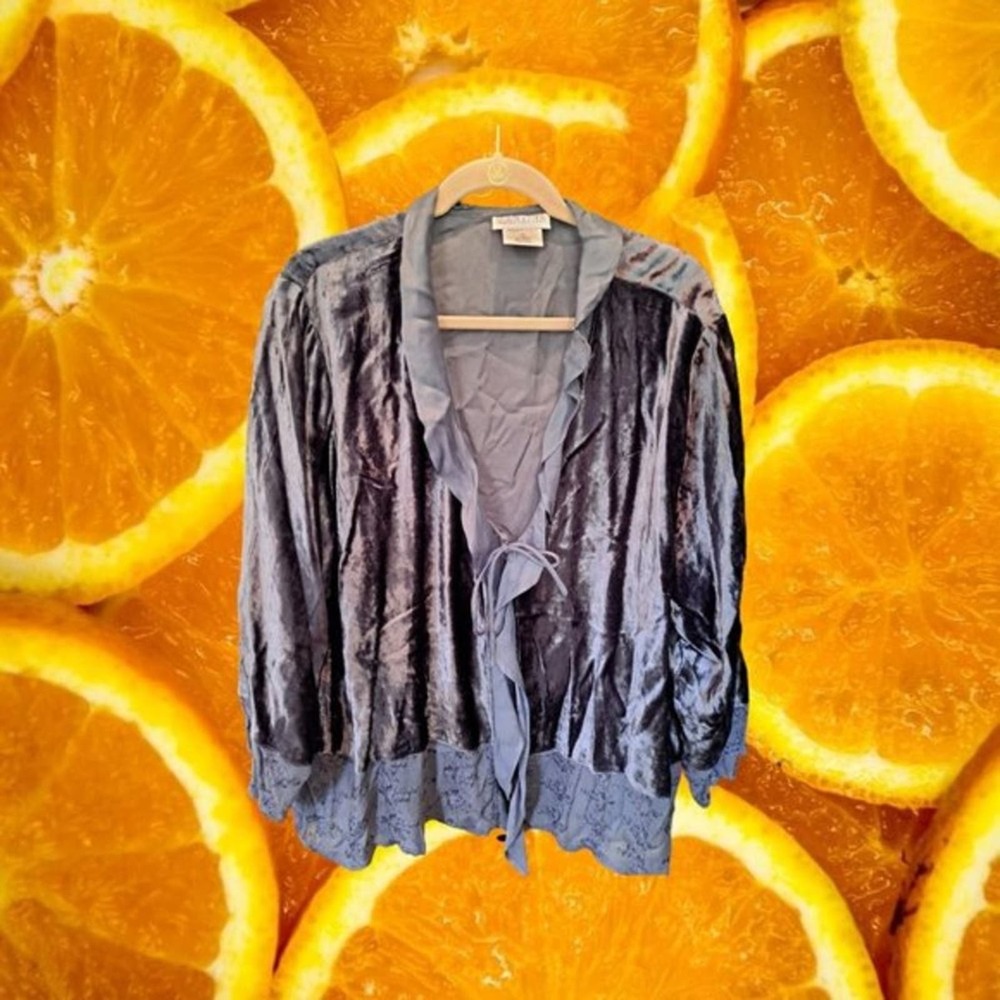 SILHOUETTES Gray Open Front Sweater‎ Size 2X